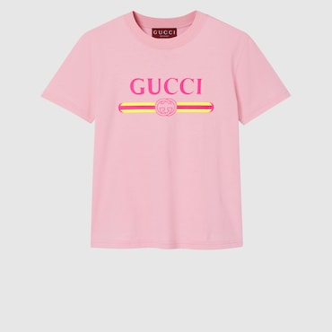 GUCCI Cotton Jersey T-shirt With Print, Size XL