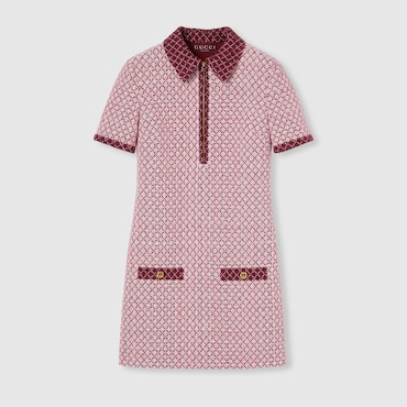 GUCCI Diamond Cotton Bouclé Dress, Size 42 IT