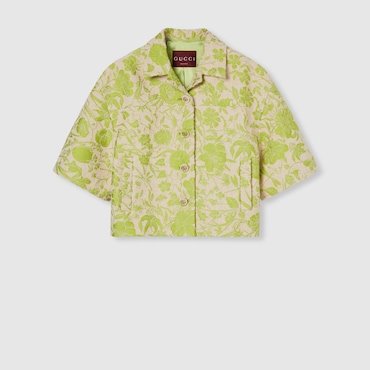 GUCCI Flora Cotton Bouclé Jacquard Jacket, Size 40 IT