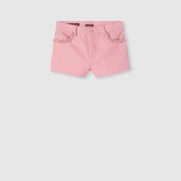 GUCCI Denim Shorts With Embroidery, Size 27