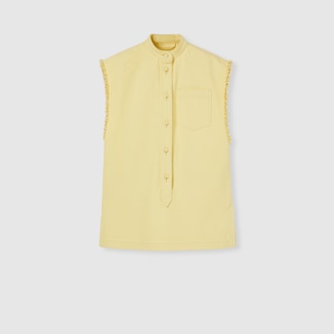 GUCCI Denim Top With Embroidery, Size 40 IT