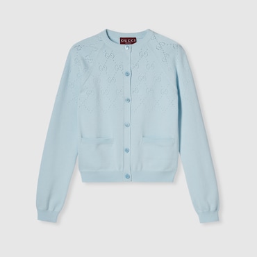 GUCCI GG Cotton Cardigan, Size S