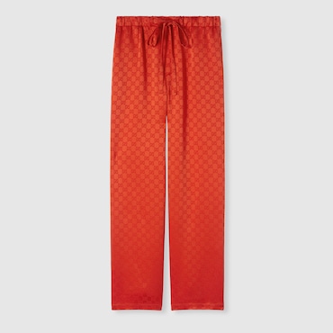 GUCCI GG Satin Pants, Size 42 IT