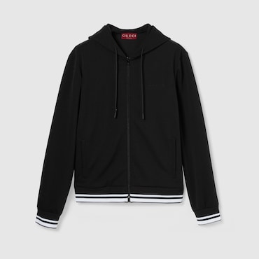 GUCCI Technical Jersey Hooded Zip Jacket, Size S