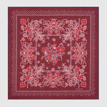 GUCCI Printed Cotton Pocket Square