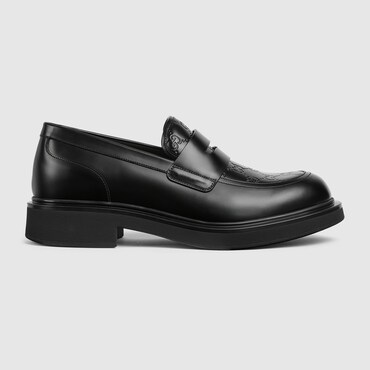 GUCCI Men's Loafer With GG Detail, Size 39 IT