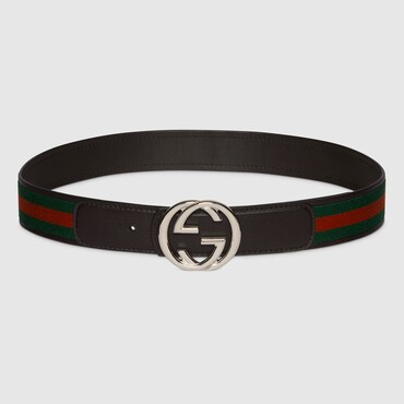 GUCCI Reversible Belt With Interlocking G Buckle, Size 85
