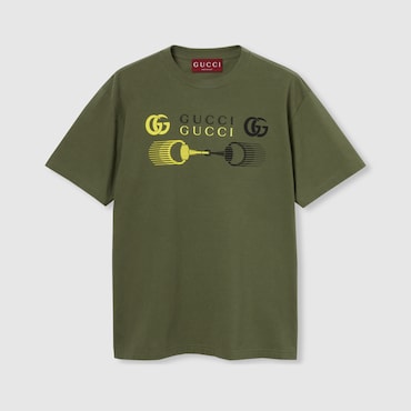 GUCCI Printed Cotton Jersey T-shirt, Size L