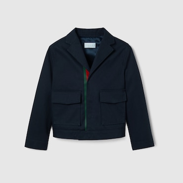 GUCCI Garçons - Veste Pour Enfant En Coton Avec Bande Web, Taille 12 ANS