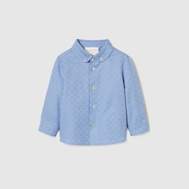 GUCCI Baby - Oxford Cotton GG Shirt, Size 12/18
