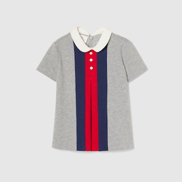 GUCCI Baby - Cotton Dress With Web, Size 6-9 MONTHS