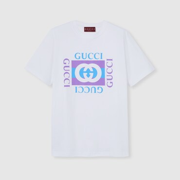 GUCCI Cotton Jersey T-shirt With Print, Size S