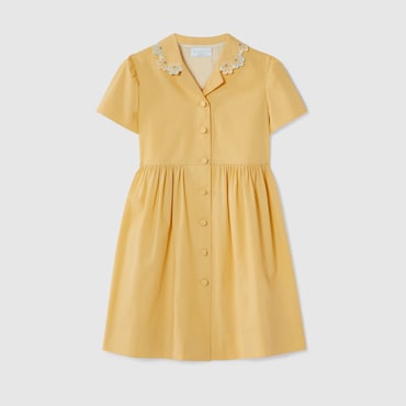 GUCCI Kids - Embroidered Cotton Dress, Size 8 YEARS