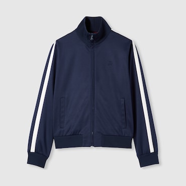 GUCCI Technical Jersey Zip Jacket With Embroidery, Size XS