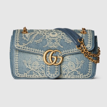 GUCCI GG Marmont Embroidered Medium Shoulder Bag