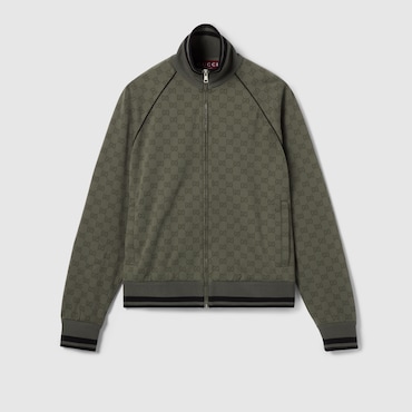 GUCCI GG Jersey Jacquard Zip Jacket, Size M