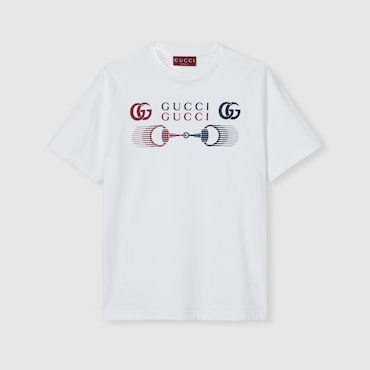 GUCCI T-shirt En Jersey De Coton Imprimé, Taille M