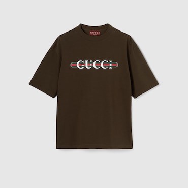 GUCCI T-shirt En Jersey De Coton Imprimé, Taille xxx-small