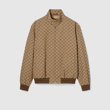 GUCCI GG Canvas Bomber Jacket, Size 50