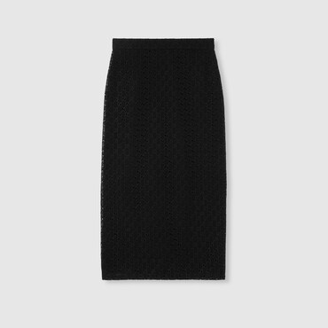 GUCCI GG Macramé Skirt, Size 48 IT