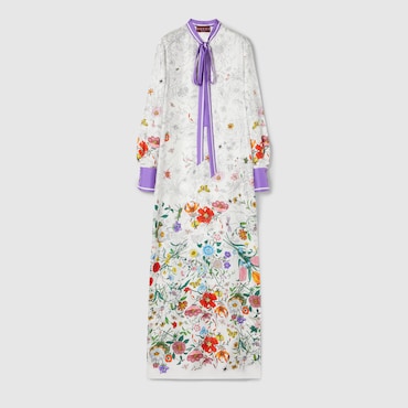 GUCCI Printed Cotton Dress, Size 46 IT