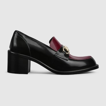 GUCCI Women's Heeled Loafer With Horsebit, Size 35 IT
