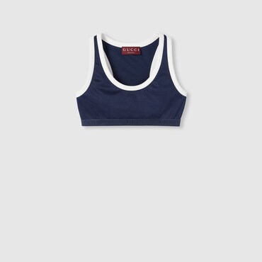 GUCCI Technical Jersey Top With Logo, Size S