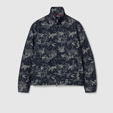 GUCCI GG Jacquard Denim Jacket, Size 52 IT