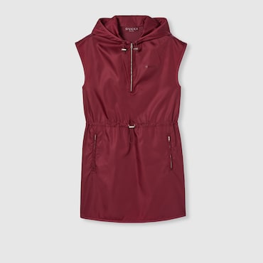 GUCCI Fine Nylon Dress With Logo, Size 44 IT