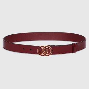 GUCCI Belt With Interlocking G Buckle, Size 65
