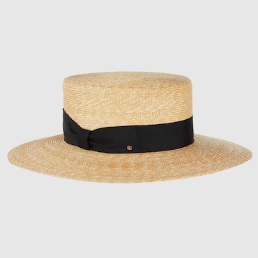 GUCCI Straw Hat With Grosgrain Detail, Size XXL