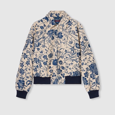 GUCCI Flora Cotton Bouclé Jacquard Jacket, Size 36 IT