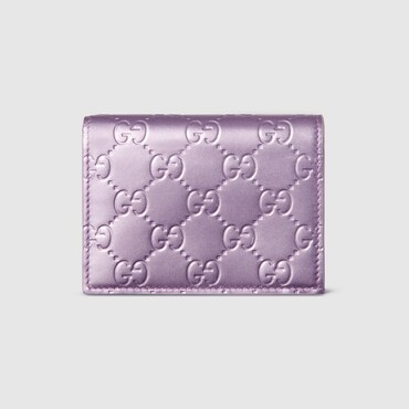 GUCCI GG Emblem Small Wallet, Pink