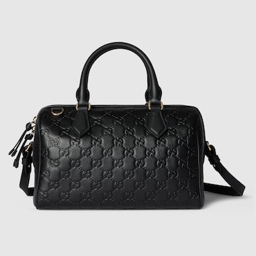 GUCCI Mittelgroße GG Emblem Boston Bag