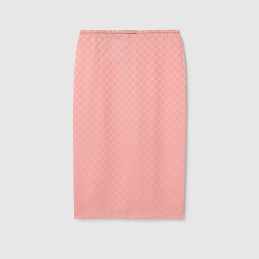 GUCCI GG Silk Jacquard Skirt, Size 36 IT
