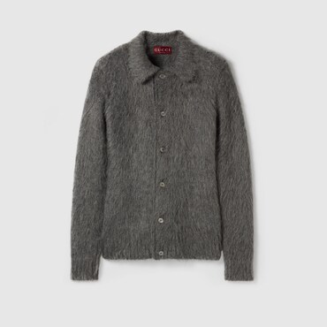 GUCCI Brushed Wool Mohair Cardigan, Size L