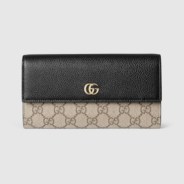 GUCCI GG Marmont Bi-color Continental Wallet, Black