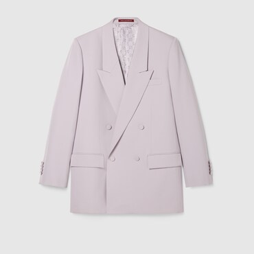 GUCCI Double-breast Wool Gabardine Jacket, Size 52 IT