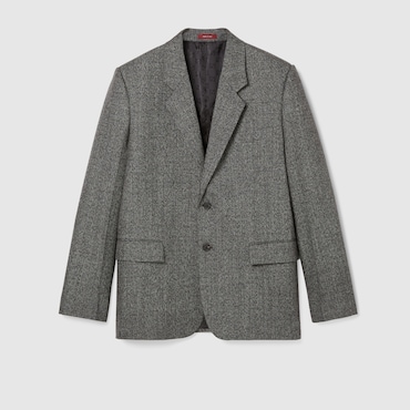 GUCCI Wool Mouliné Jacket, Size 46 IT
