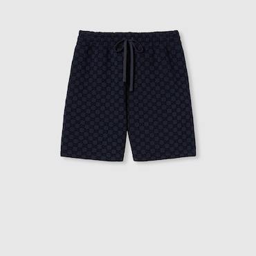 GUCCI Printed Double Jersey Viscose Shorts, Size M