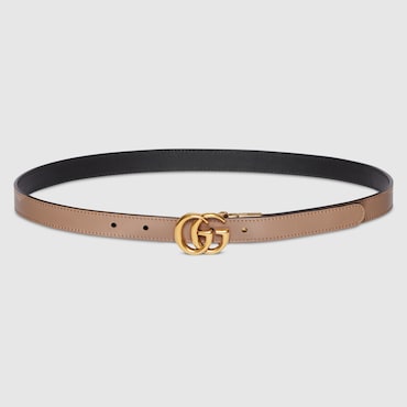 GUCCI GG Marmont Reversible Thin Belt, Size 65