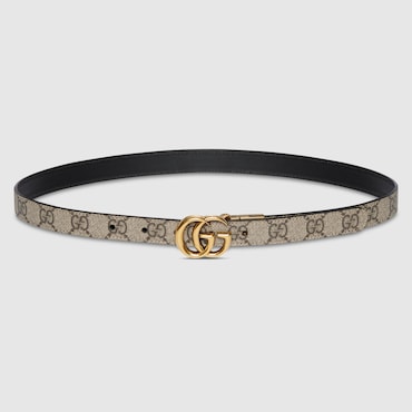 GUCCI GG Marmont Reversible Thin Belt, Size 120