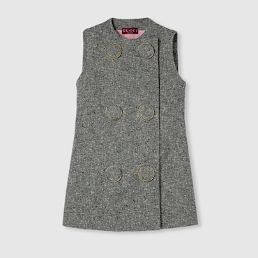 GUCCI Robe En Laine Texturée, Taille 38 IT