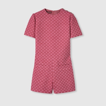 GUCCI GG Cotton Bouclé Jumpsuit, Size 42 IT