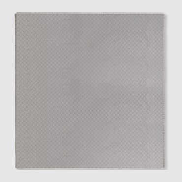 GUCCI Printed GG Cotton Wool Lamé Shawl