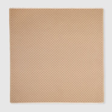 GUCCI Printed GG Cotton Wool Lamé Shawl
