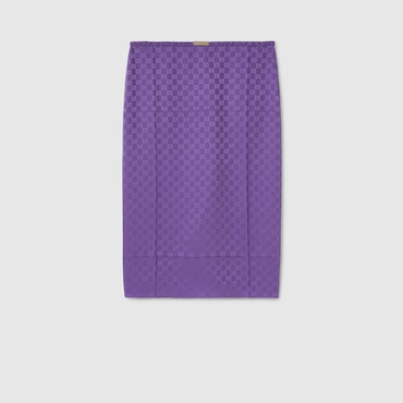 GUCCI GG Silk Jacquard Skirt, Size 36 IT