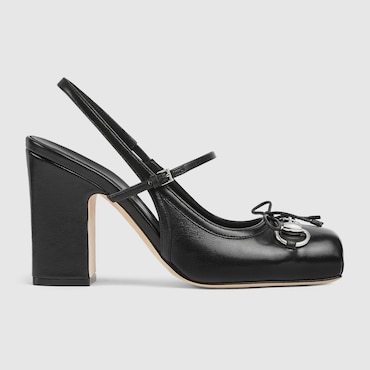 GUCCI Women's Horsebit Slingback Pump, Size 38 IT