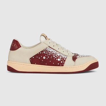GUCCI Women's GG Crystal Screener Trainers, Size 41 IT
