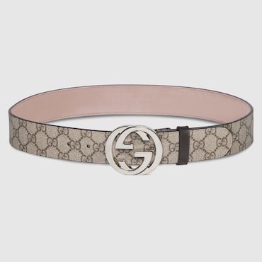 GUCCI Belt With Interlocking G Buckle, Size 38